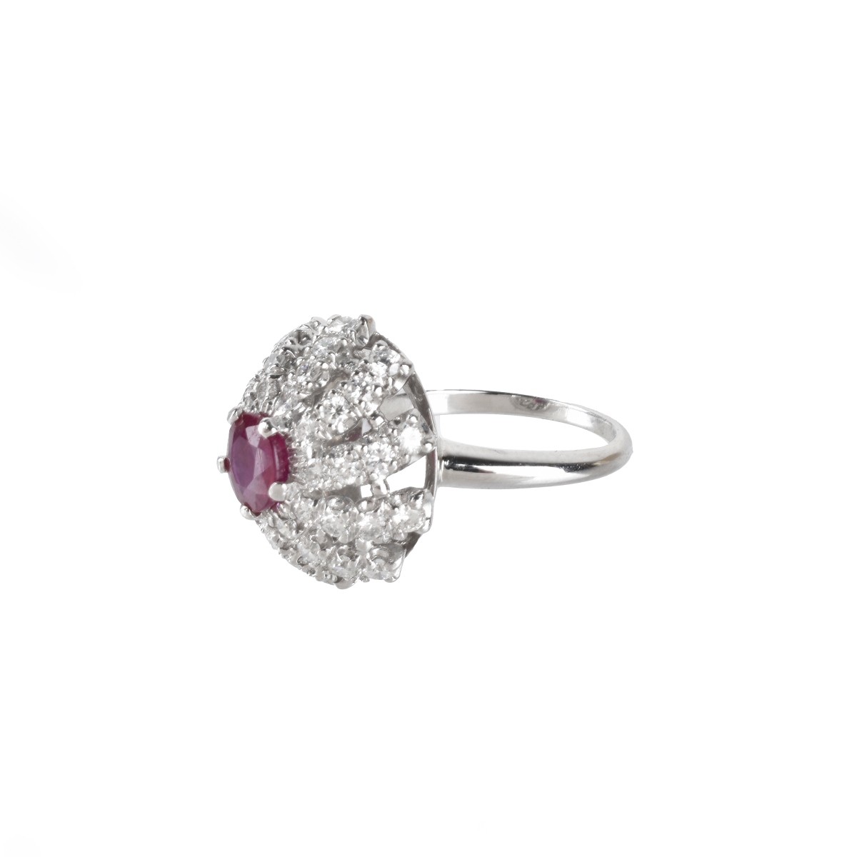 Ruby, Diamond and Platinum Ring