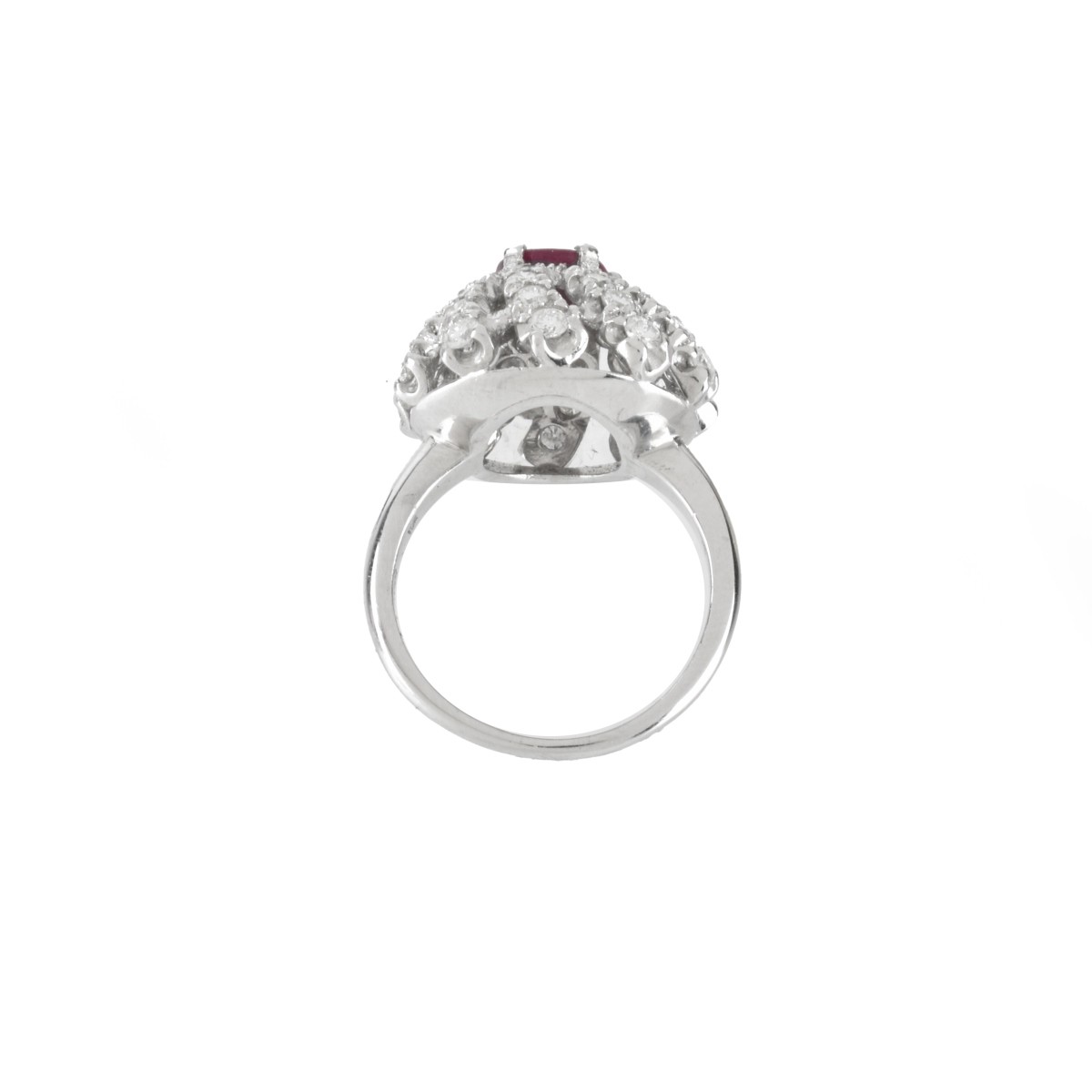 Ruby, Diamond and Platinum Ring