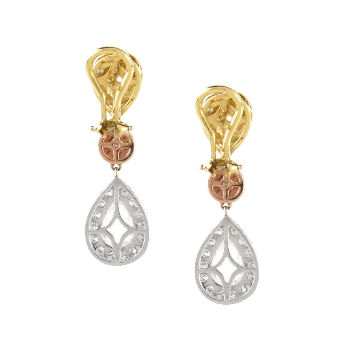 Diamond and 18K Drop Earrings