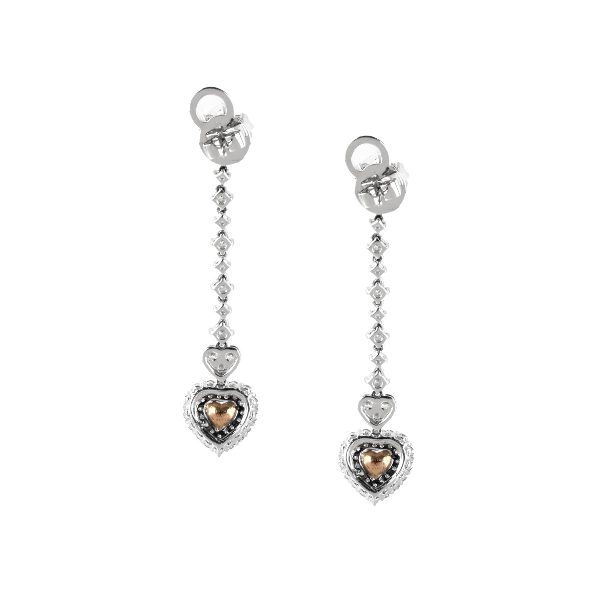 Fancy Diamond and 18K Earrings