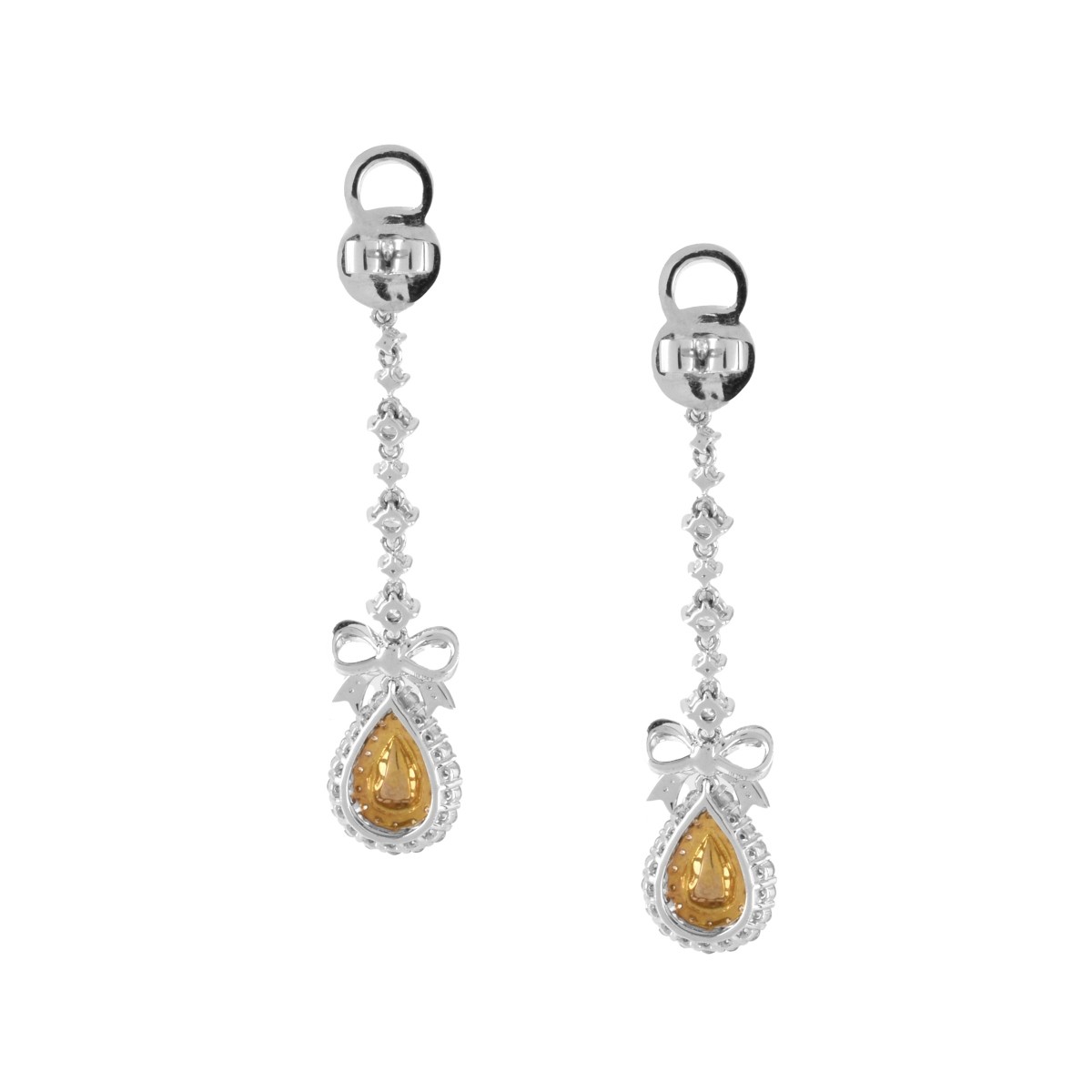 Fancy Diamond and 18K Earrings