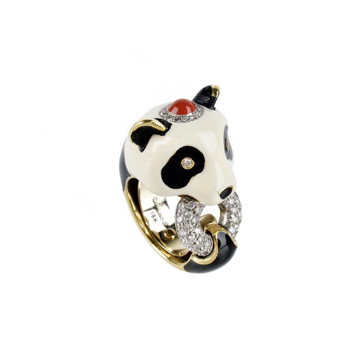 David Webb Panda Ring