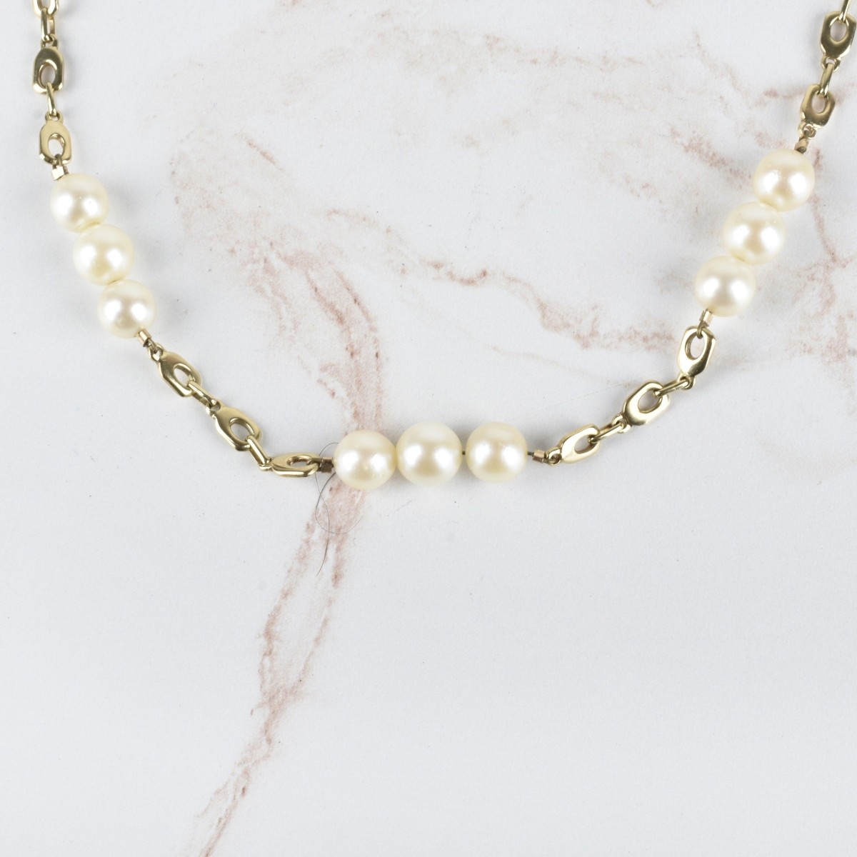 Pearl and 14K Necklace