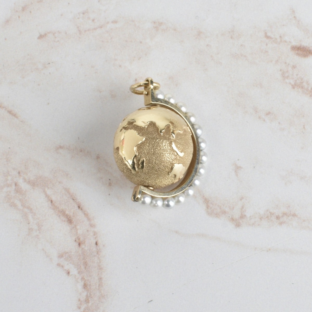 14K and Pearl Globe Pendant