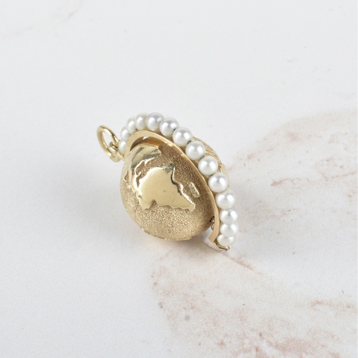 14K and Pearl Globe Pendant