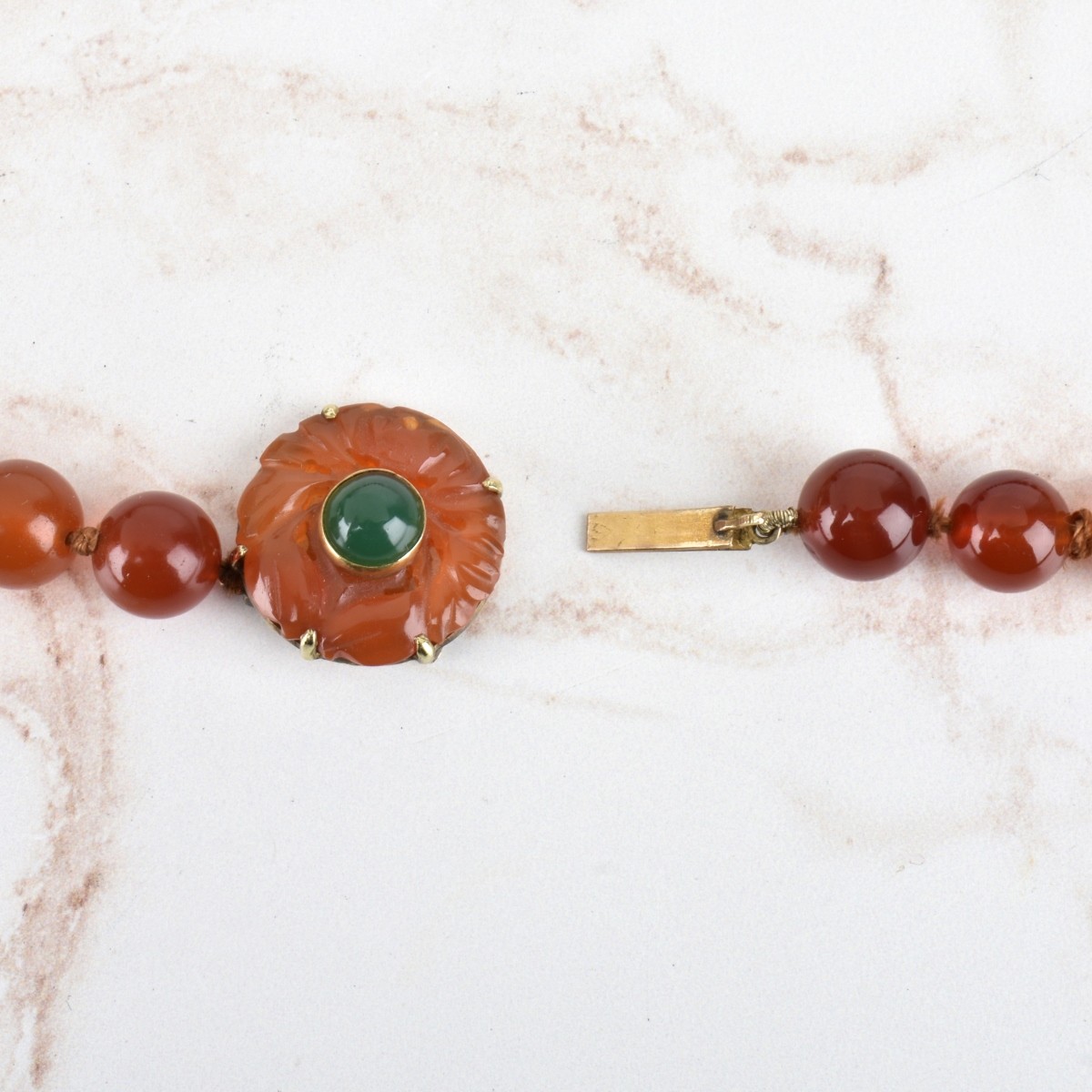 Carnelian, Chrysoprase and 14K Necklace