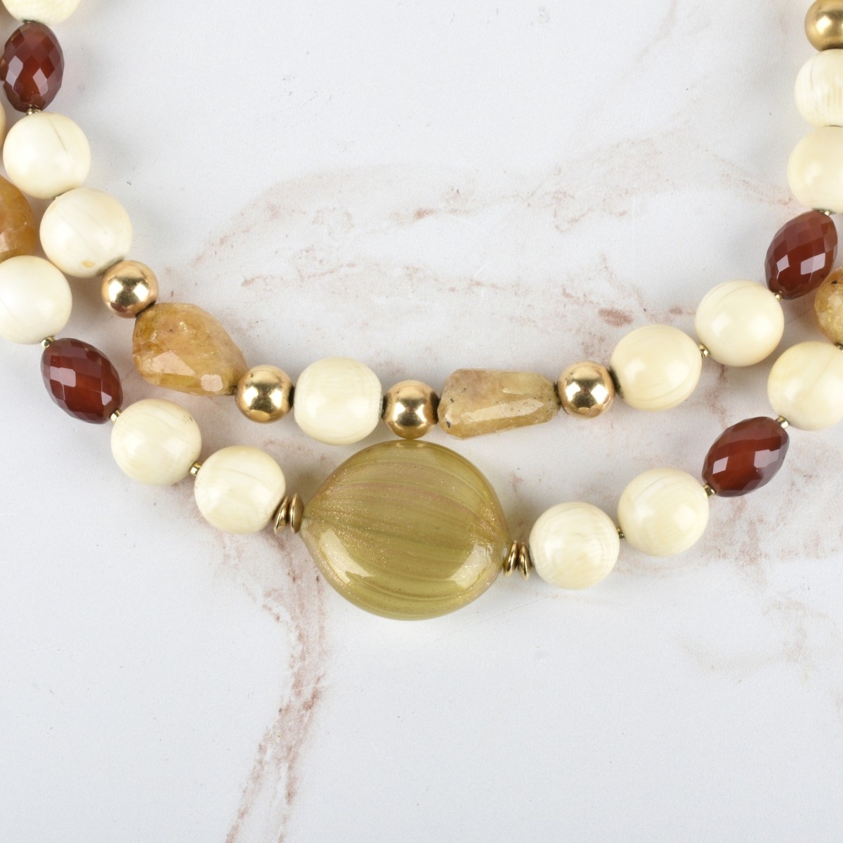 Bead and 14K Necklace