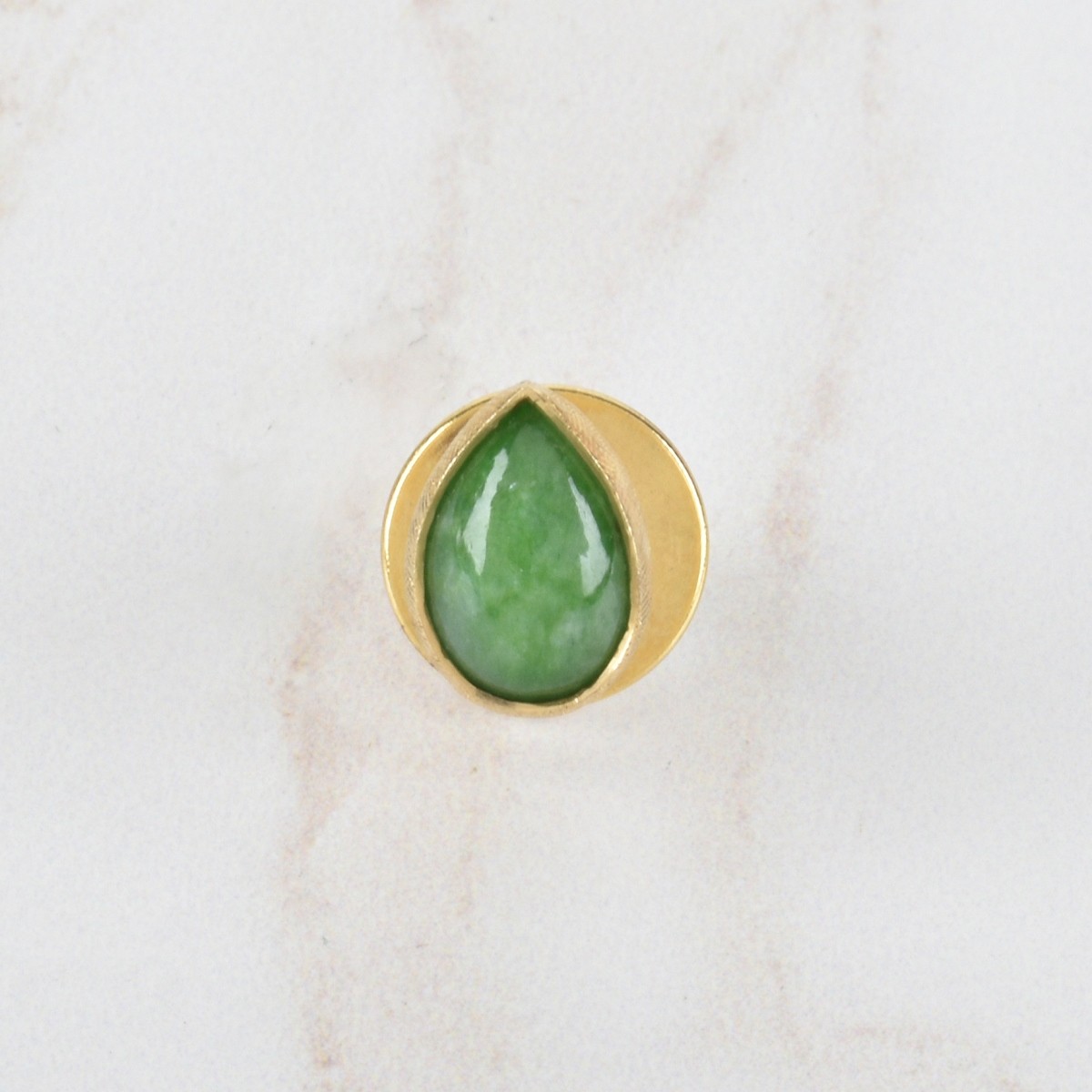 Jade and 14K Tie Tack