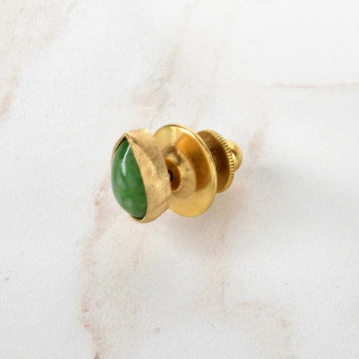 Jade and 14K Tie Tack