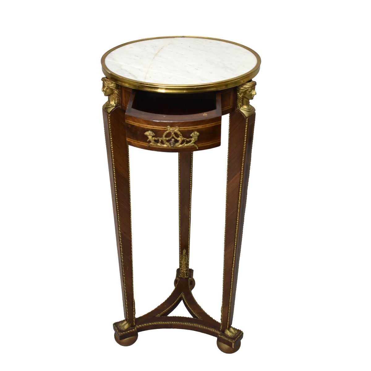 20th C. Empire Style Marble Top Pedestal