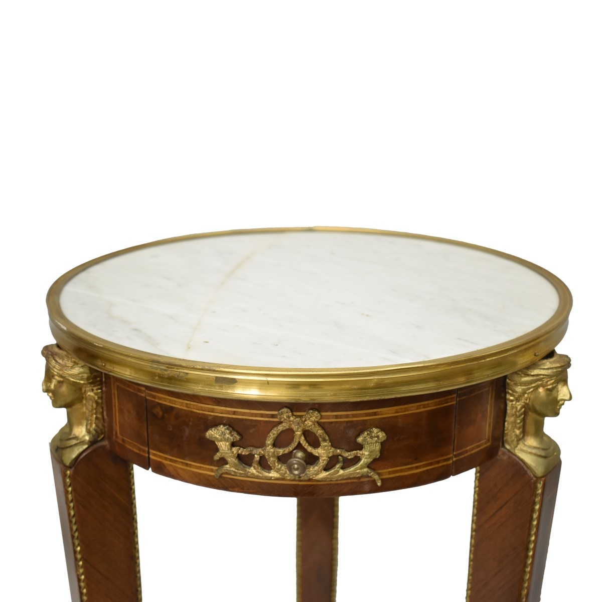 20th C. Empire Style Marble Top Pedestal