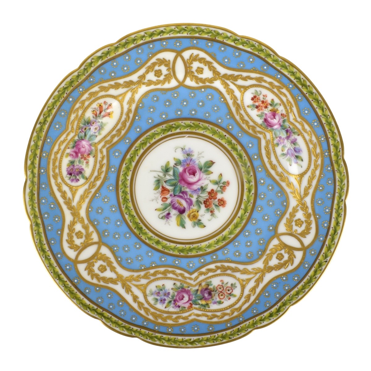 Antique Sevres Porcelain Cabinet Plates