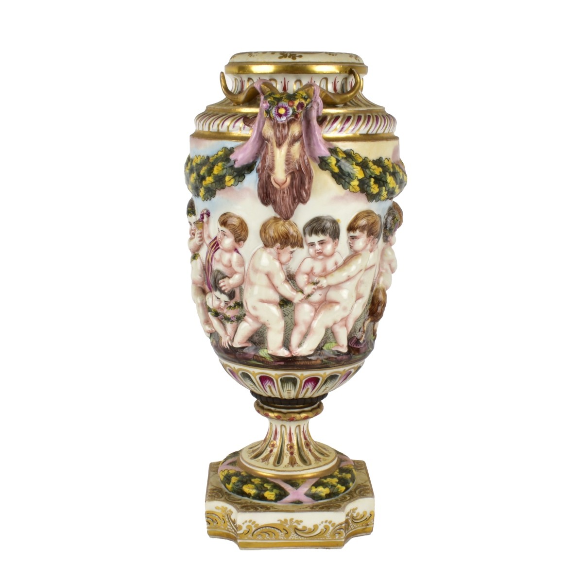 Antique Capodimonte Porcelain Urn