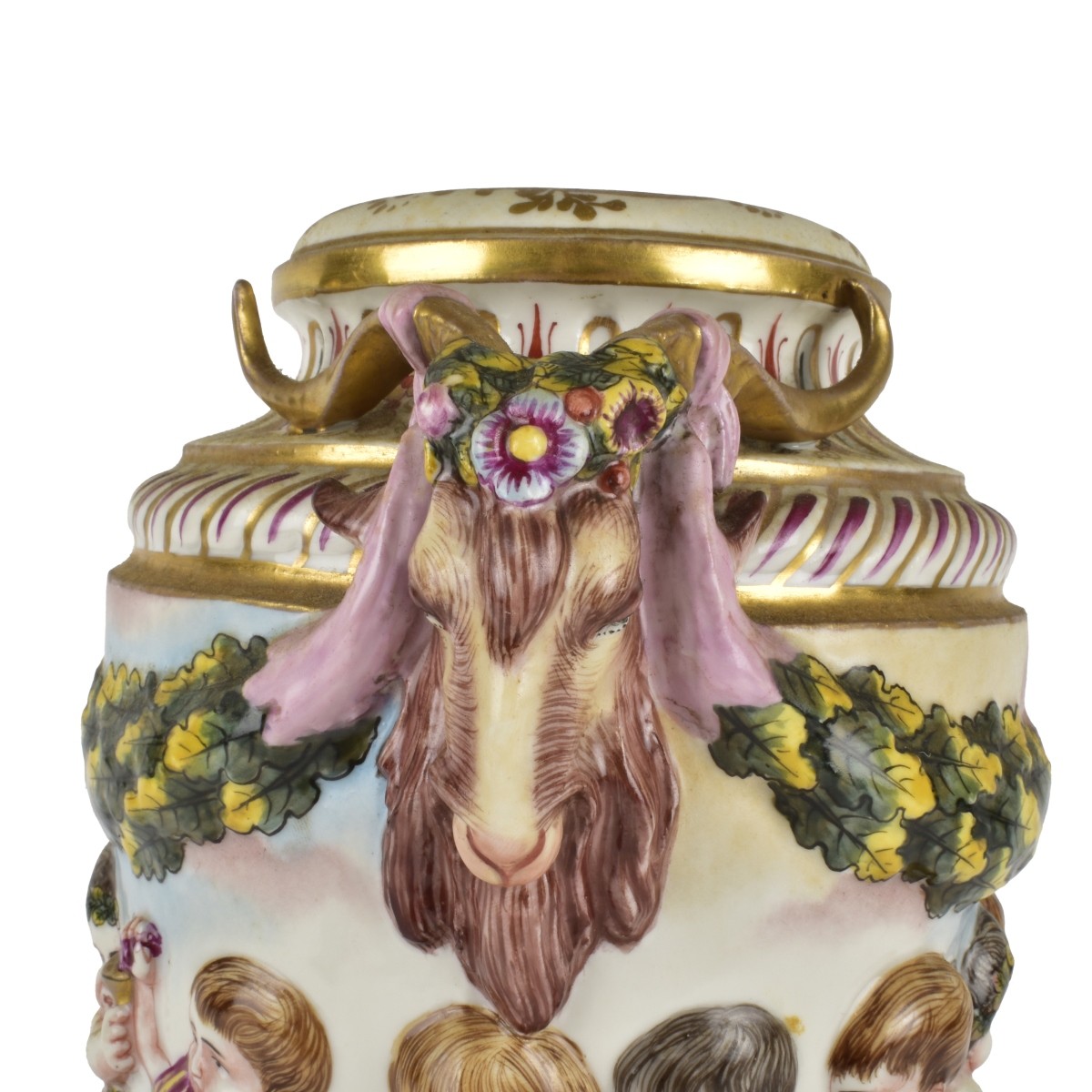 Antique Capodimonte Porcelain Urn