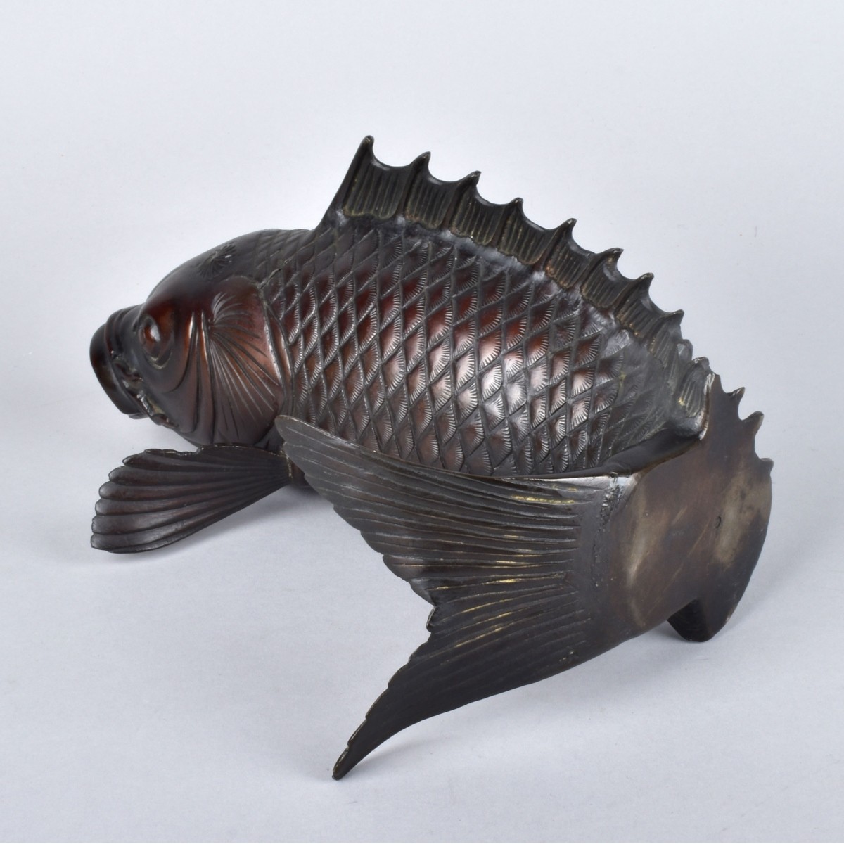 Meiji Bronze Koi Sculpture