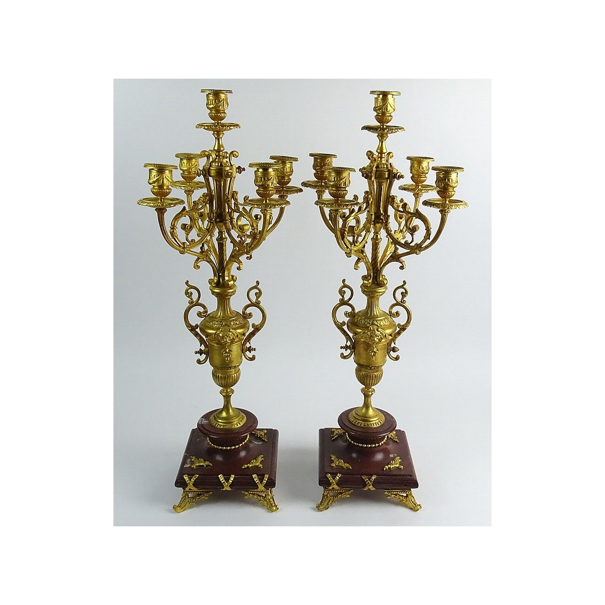 19C French Gilt Bronze Candelabra