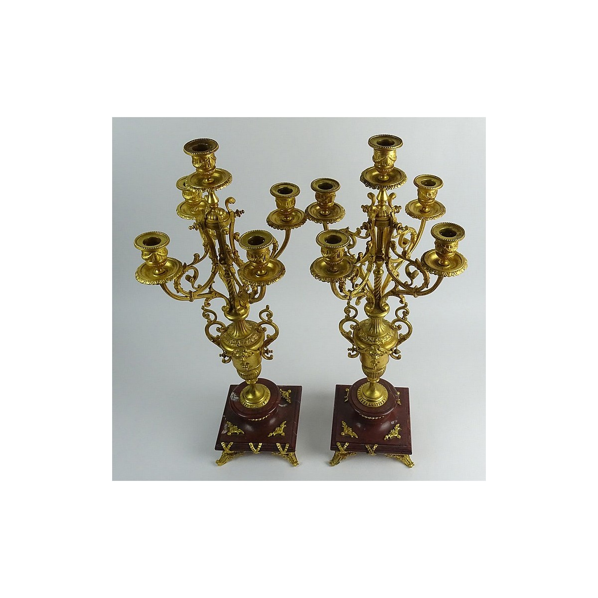 19C French Gilt Bronze Candelabra