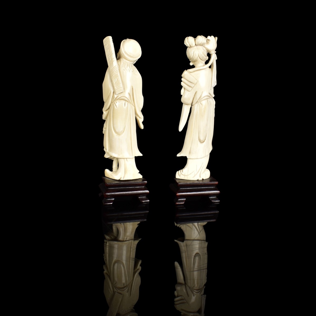 Pair of Chinese Carved Figurines