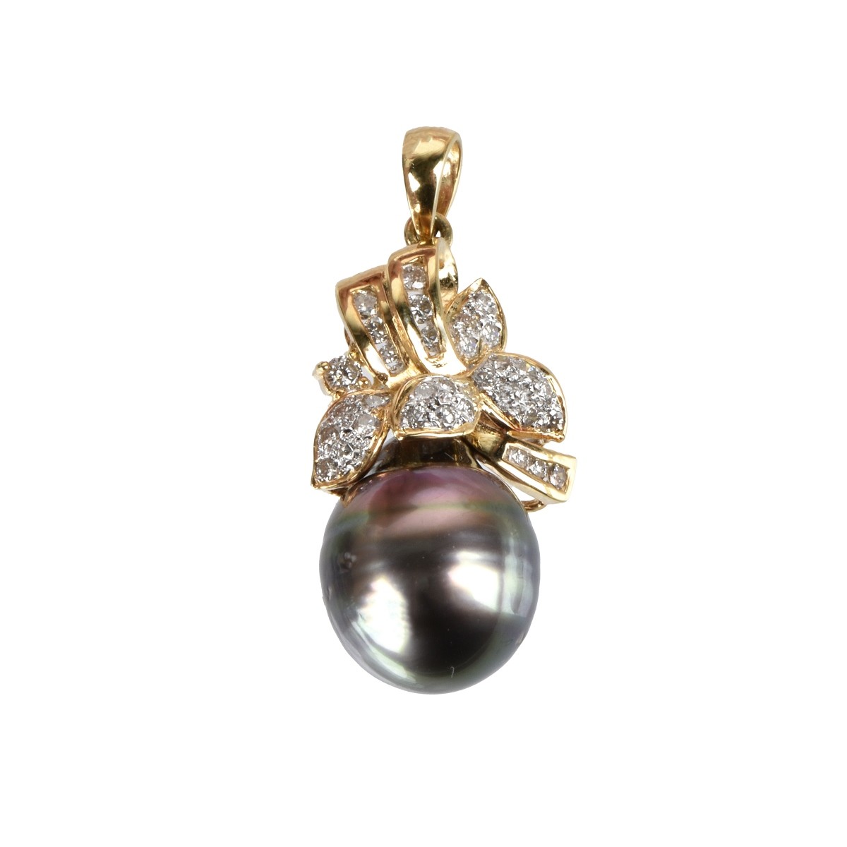 Pearl, Diamond and 18K Pendant