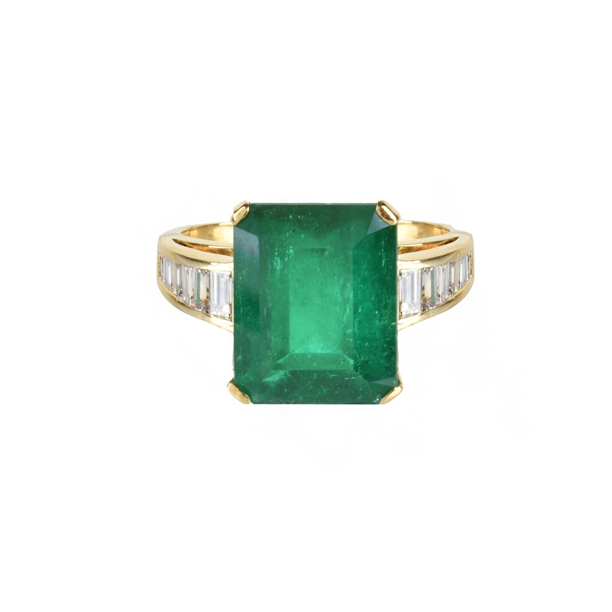 GIA Emerald, Diamond and 18K Ring