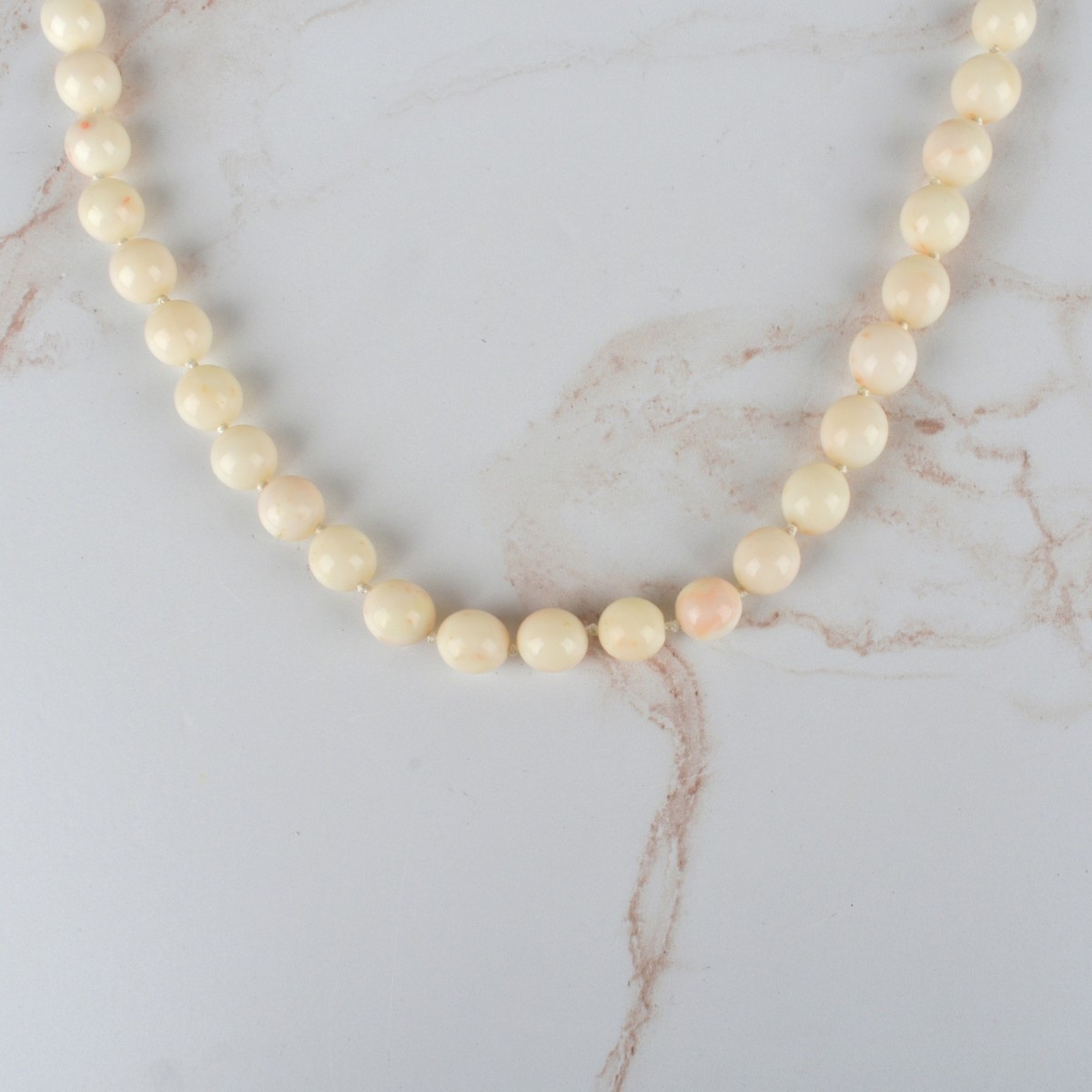 Angel Skin Coral Bead Necklace