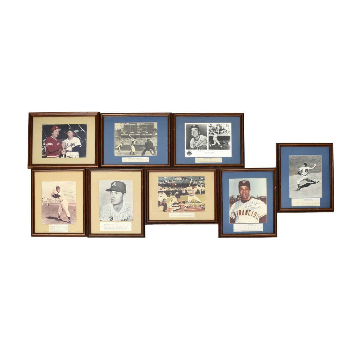 Autographed Baseball Photographs Eight (8)