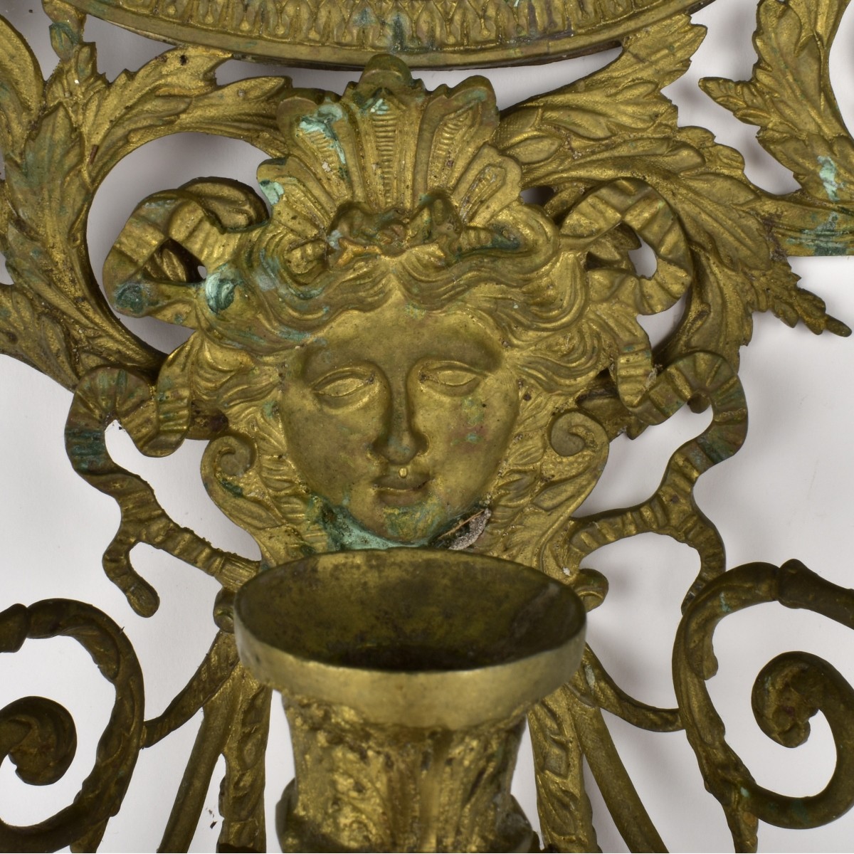 Antique Louis XVI Style Brass Sconce