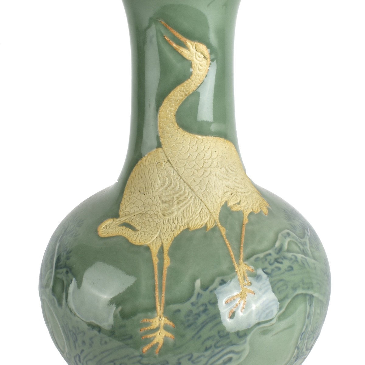 Chinese Celadon Crain Vase