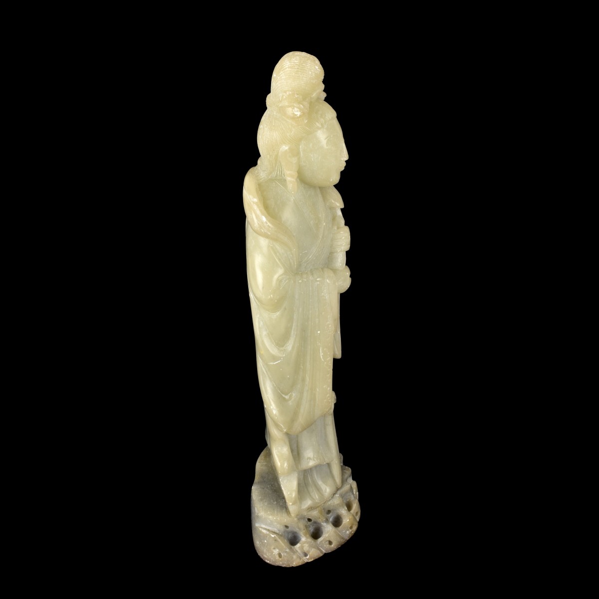 Large Guan Yin Carved Soapstone