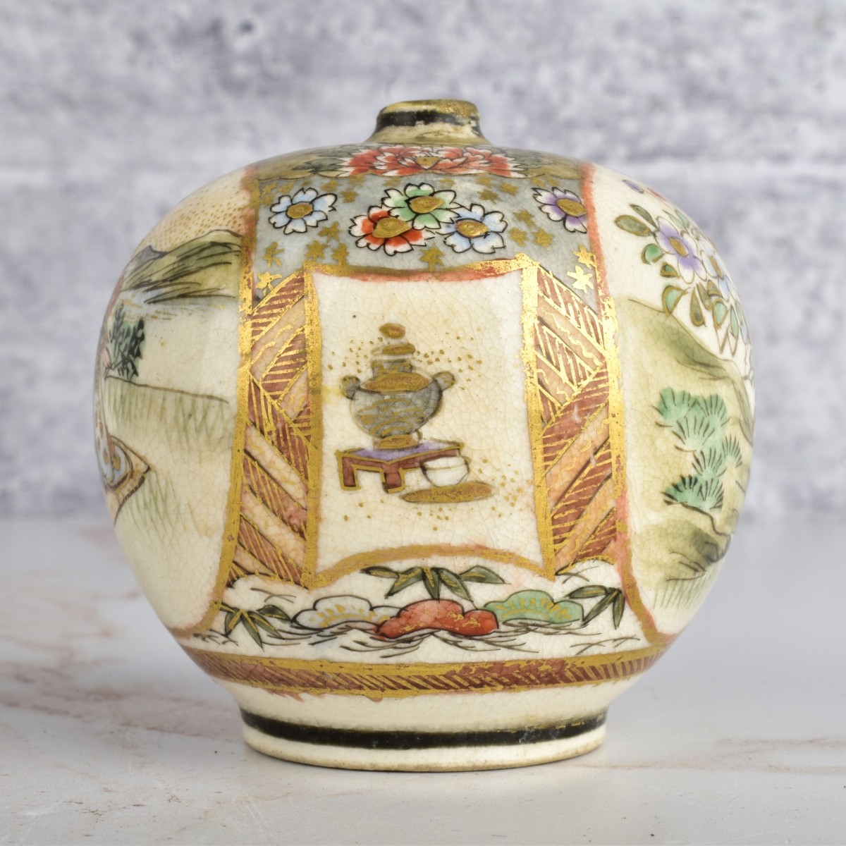 19th C. Japanese Satsuma Bud Vase