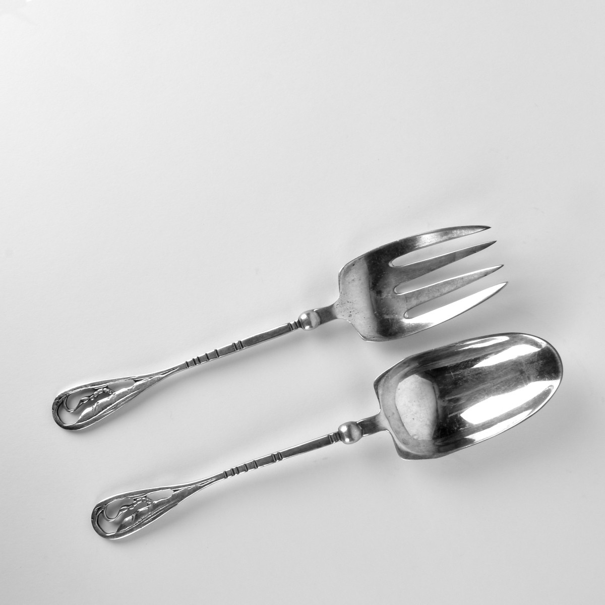 Sterling Pierced Salad Set