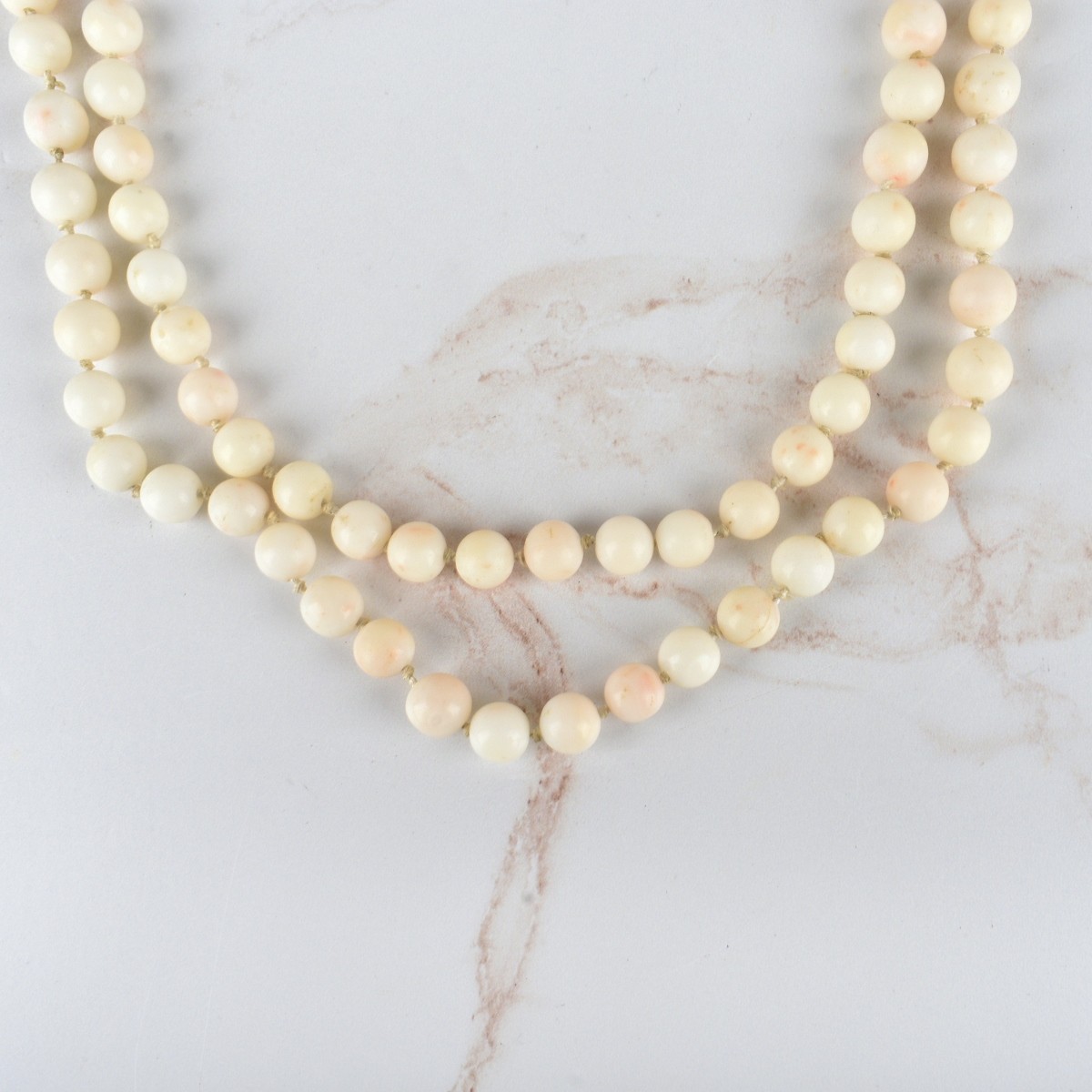 Angel Skin Coral Bead Necklace