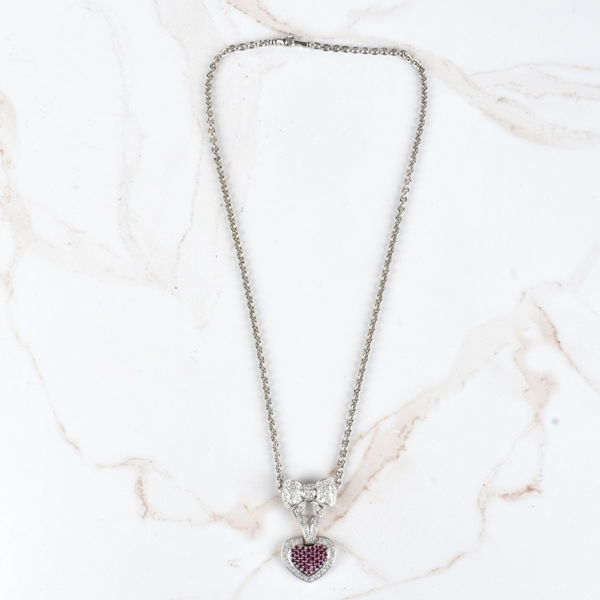 Diamond, Ruby and 18K Necklace