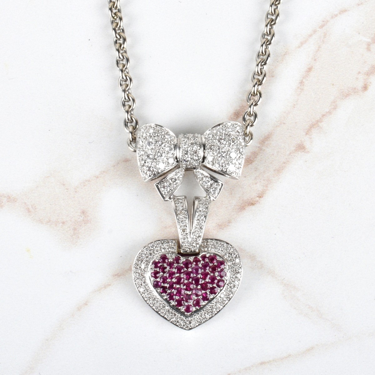 Diamond, Ruby and 18K Necklace