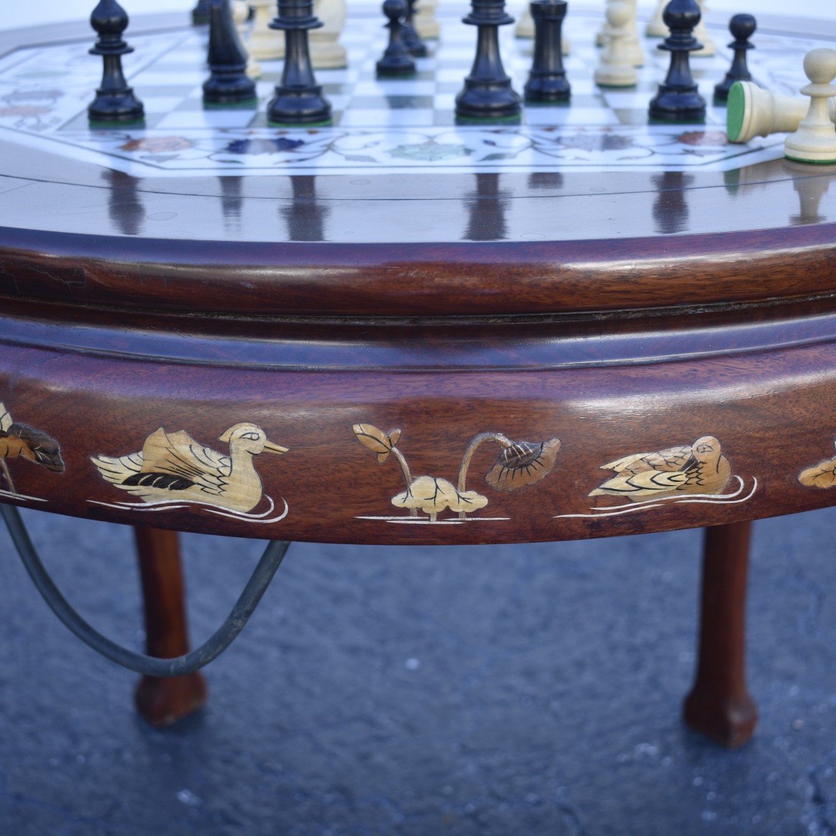 Mid Century Pietra Dura Game Table