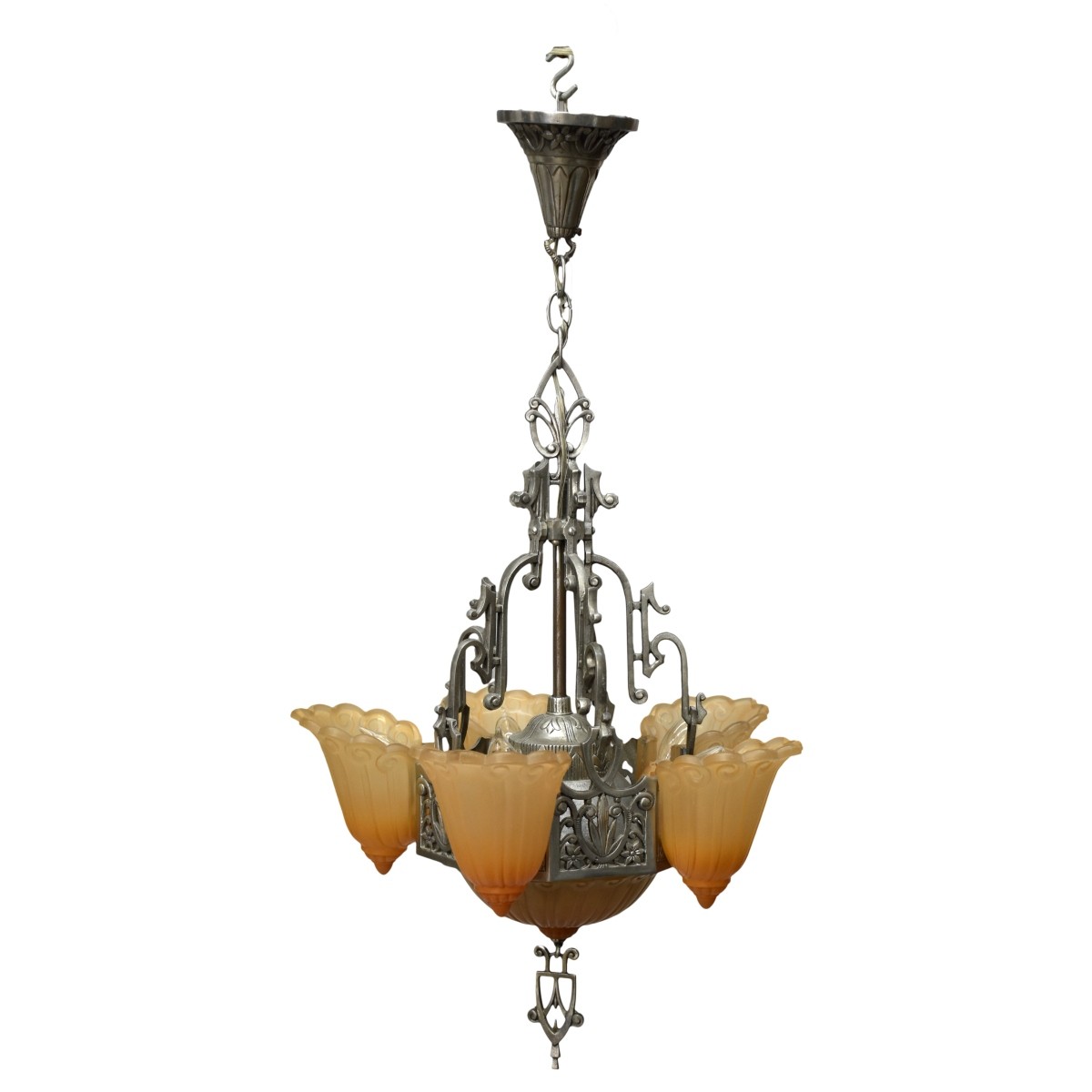 Vintage Art Deco 5-Light Chandelier