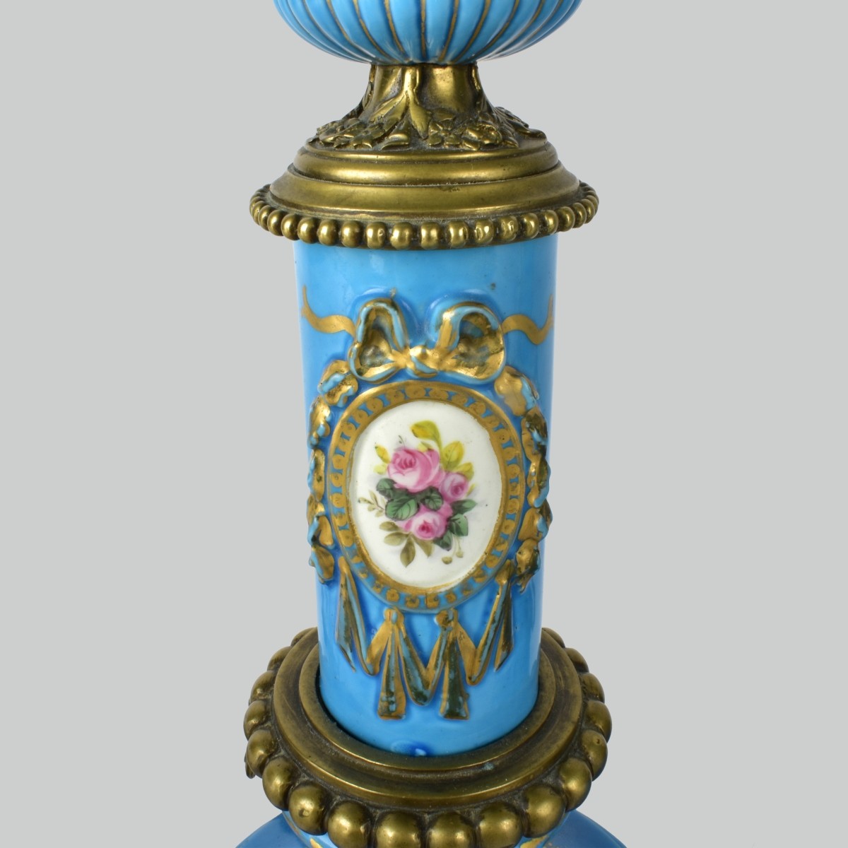 Pair of Sevres Porcelain & Bronze Lamps