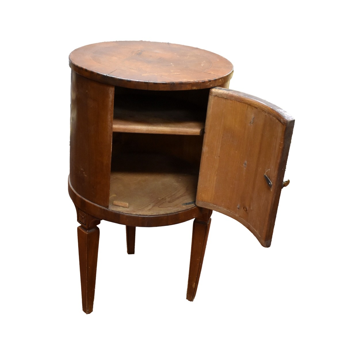 Vintage Cylinder Shape Wooden Side Table