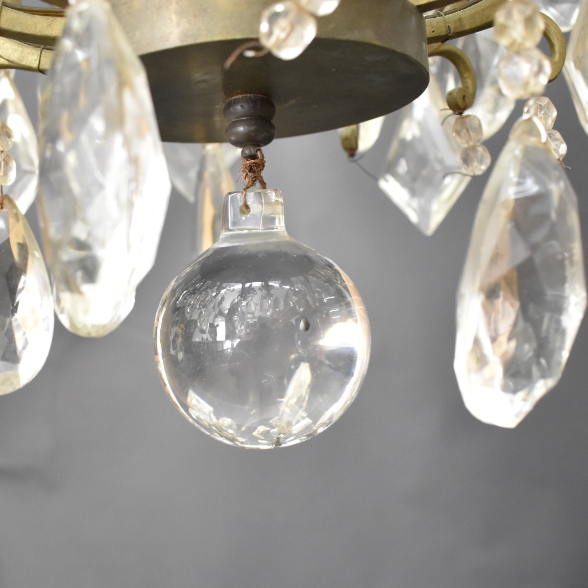 French Bronze and Crystal Chandelier