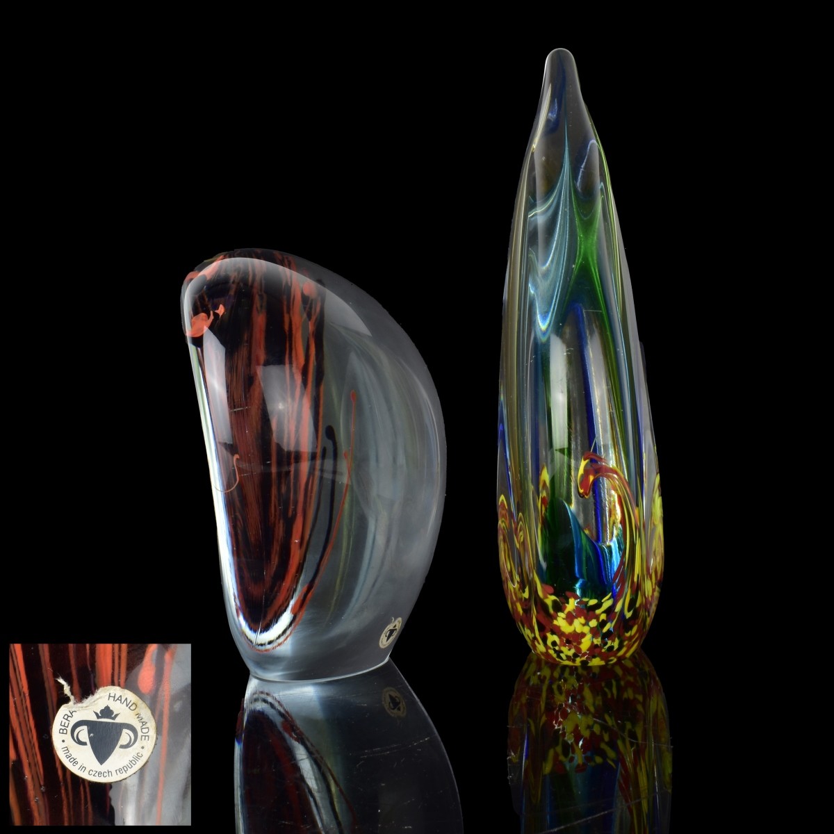 Vintage Czech Art Glass Sculptures