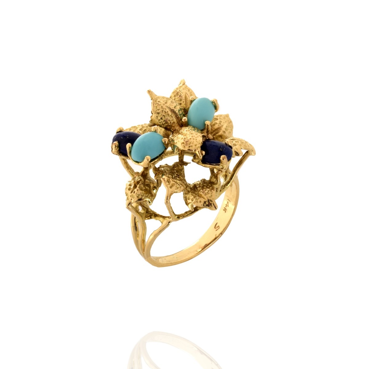 Turquoise, Lapis and 14K Ring