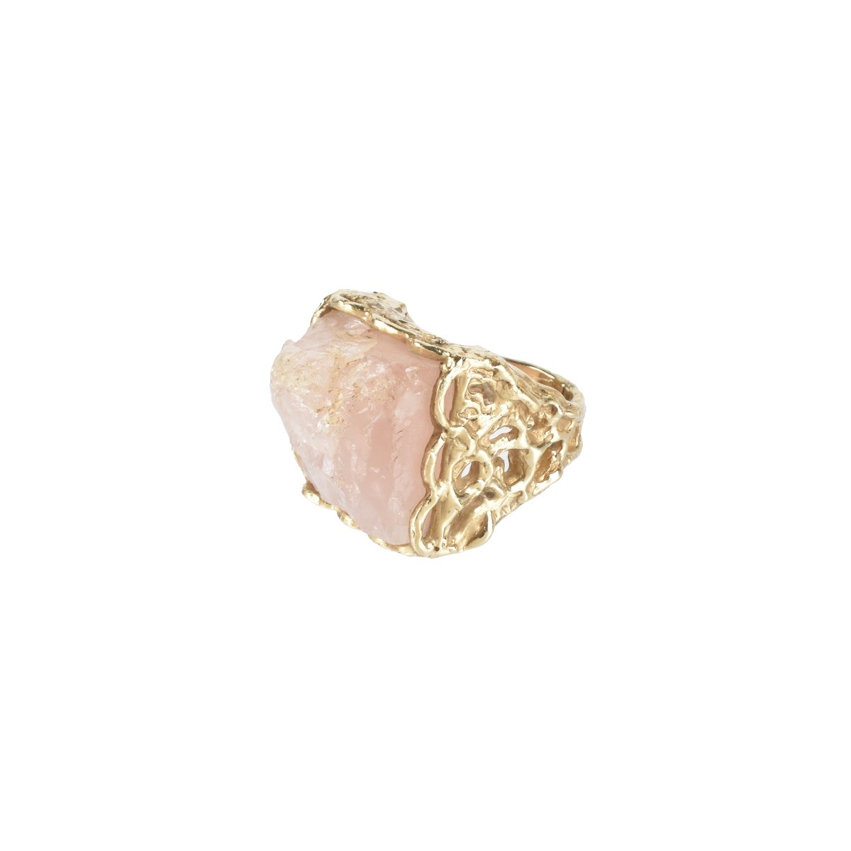 Rose Quartz and 14K Ring