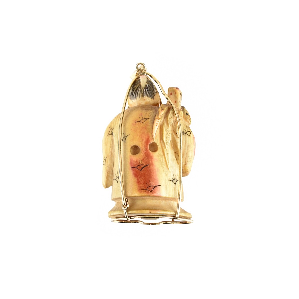 Japanese Netsuke and 14K Pendant