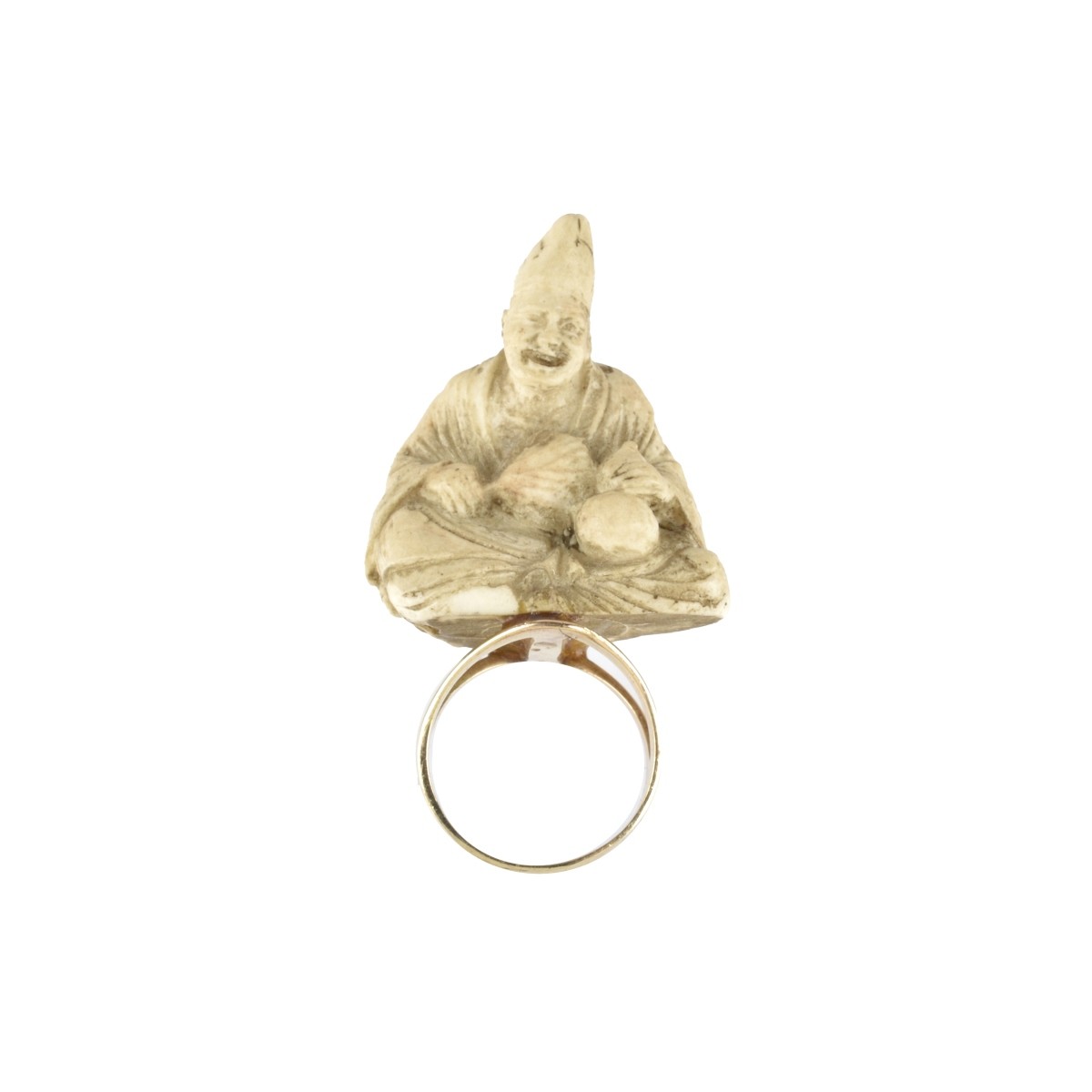 Japanese Netsuke and 14K Ring