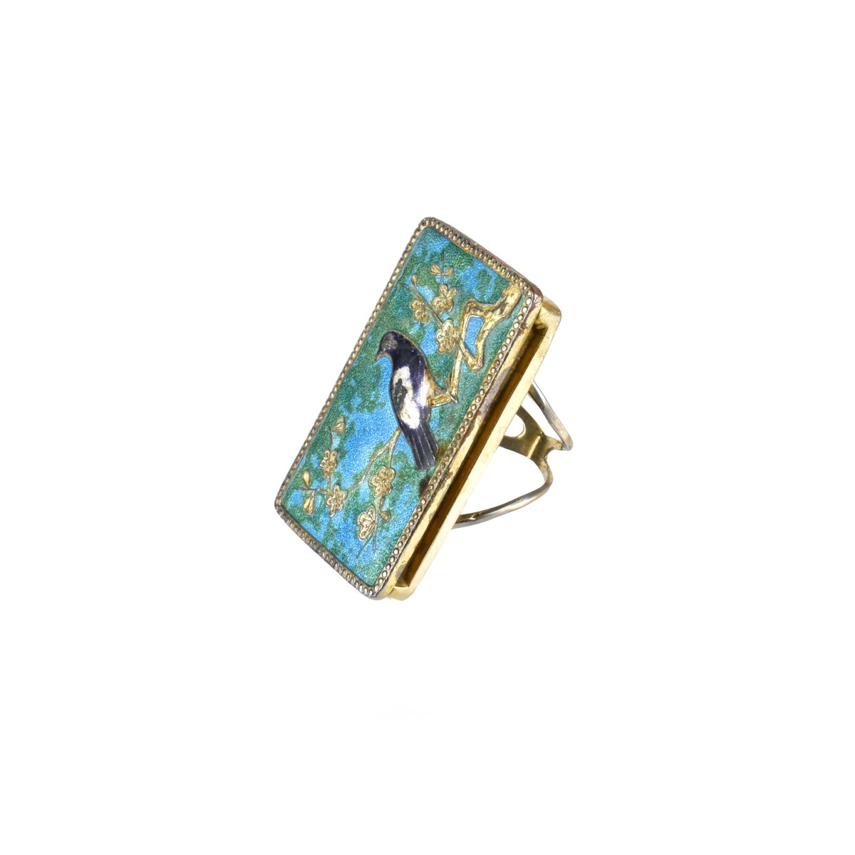 Enamel and 14K Ring