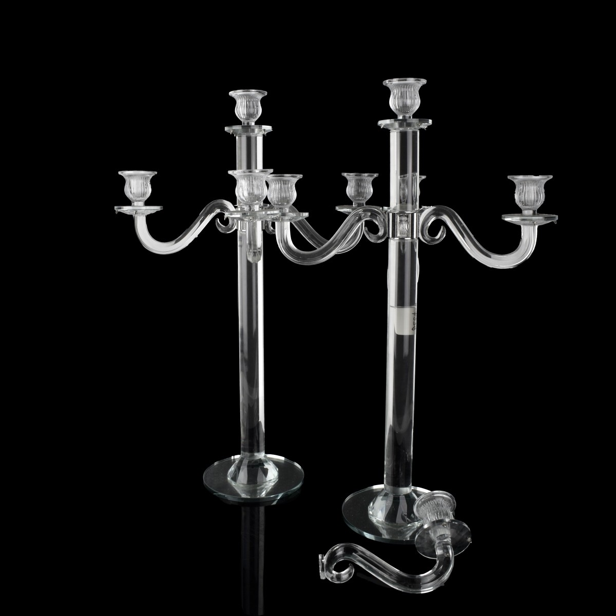 Pair of Large Modern 4-Arm Candelabra