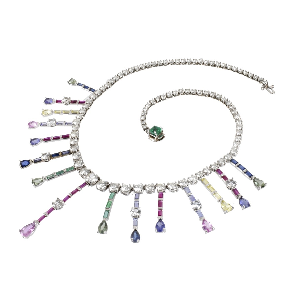 Diamond, Gemstone and 18K Necklace