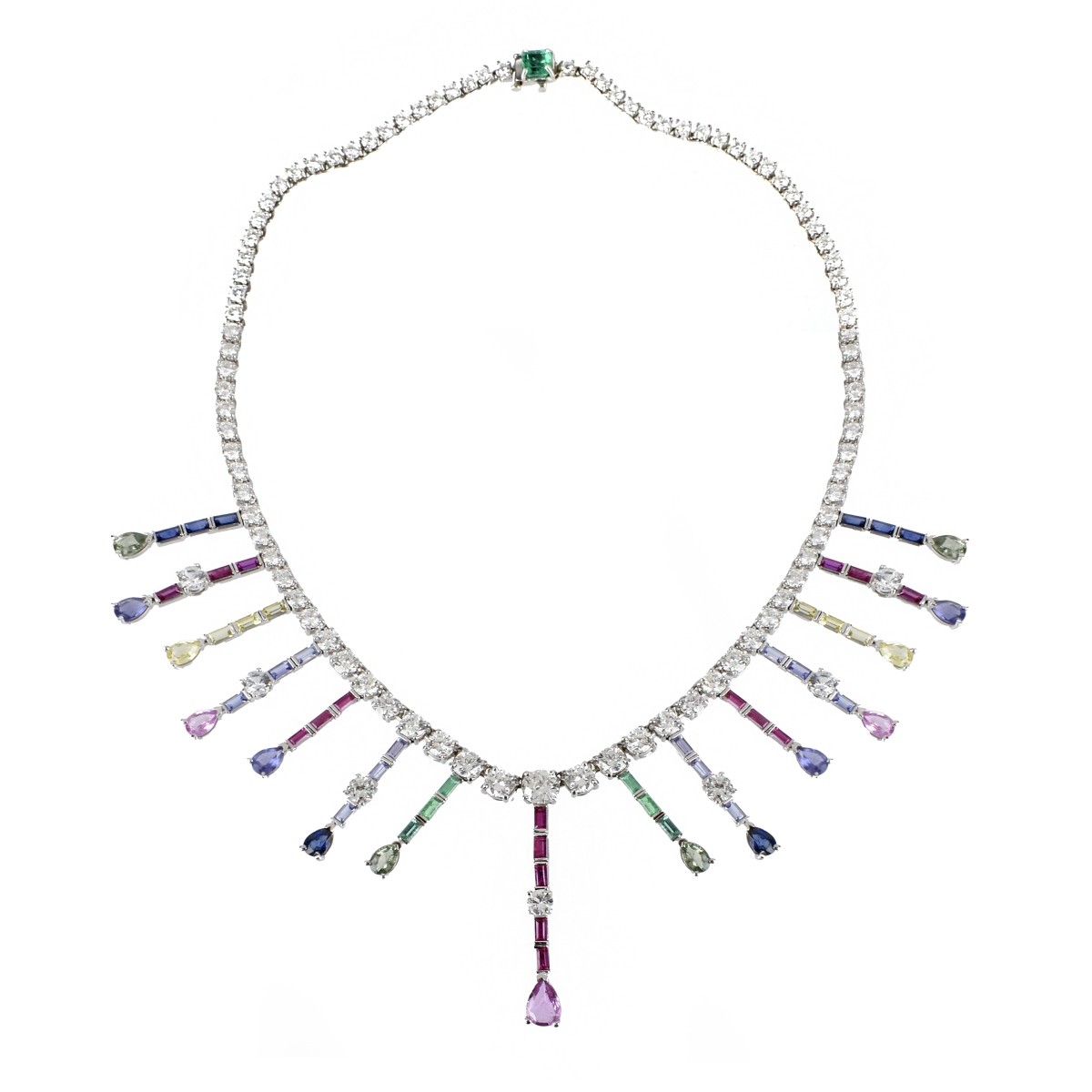 Diamond, Gemstone and 18K Necklace