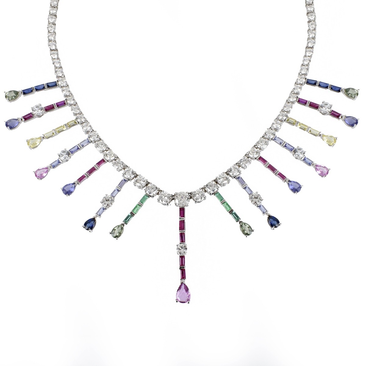 Diamond, Gemstone and 18K Necklace