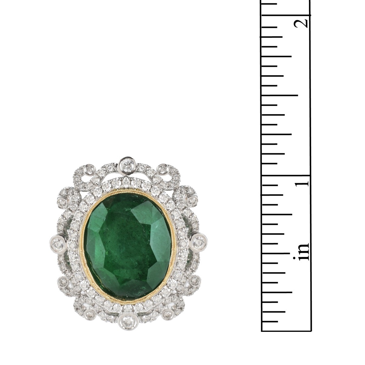 Emerald, Diamond and 18K Ring